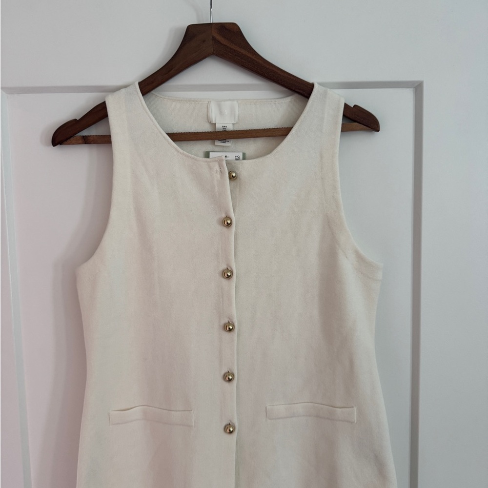 H&M Cream Sleeveless Mini Dress